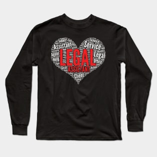 Legal assistant Heart Shape Word Cloud Law design Long Sleeve T-Shirt